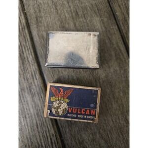 Vintage Vulcan Matches In Reed & Barton 925 Sterling Silver Match Box Holder